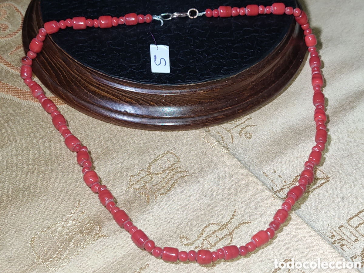 Joyeria: Collar de cristal de Murano rojo.Vintage. *S* - Foto 1