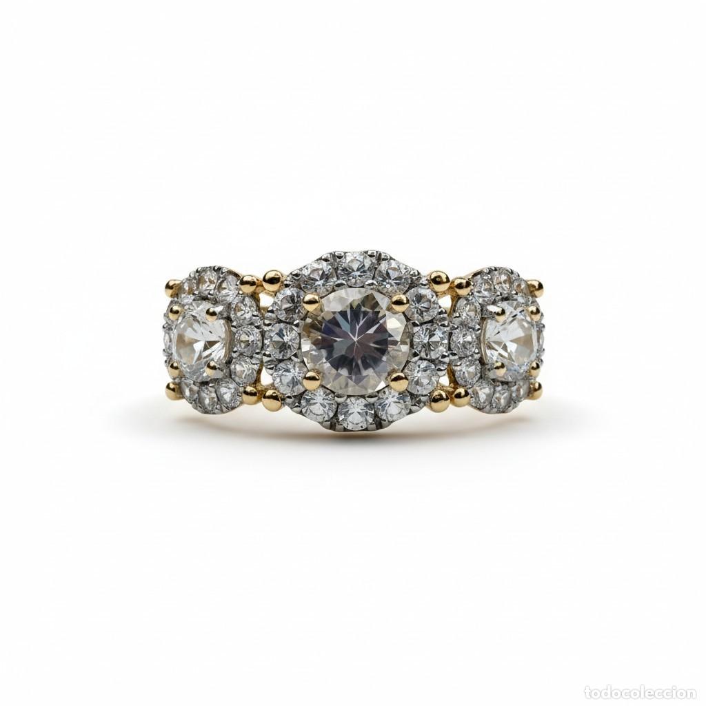 Joyeria: Anillo Oro 18k Topacio y Diamantes - Foto 1