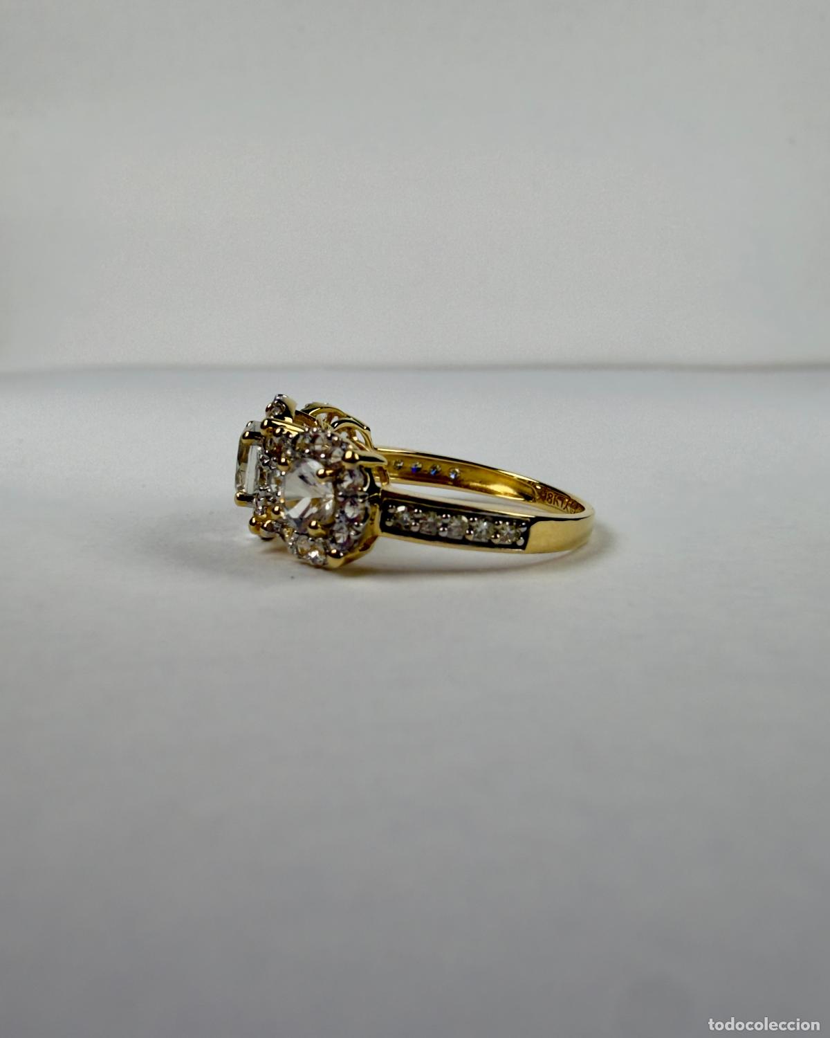 Joyeria: Anillo Oro 18k Topacio y Diamantes - Foto 3