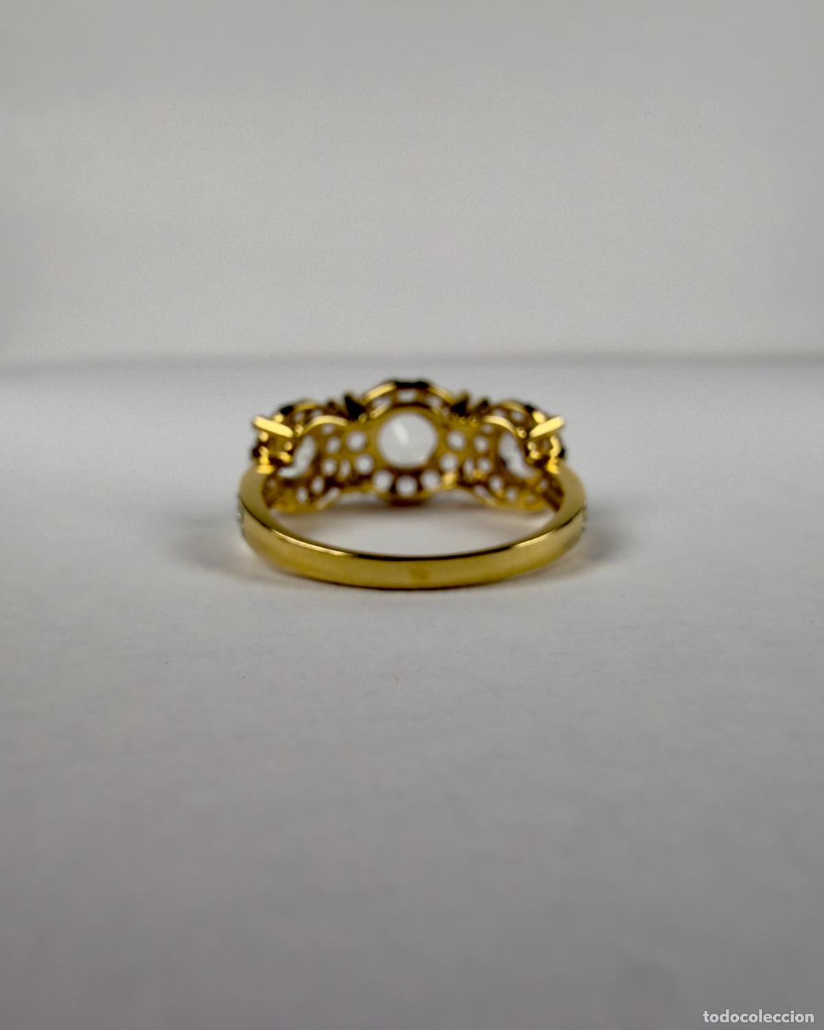 Joyeria: Anillo Oro 18k Topacio y Diamantes - Foto 4