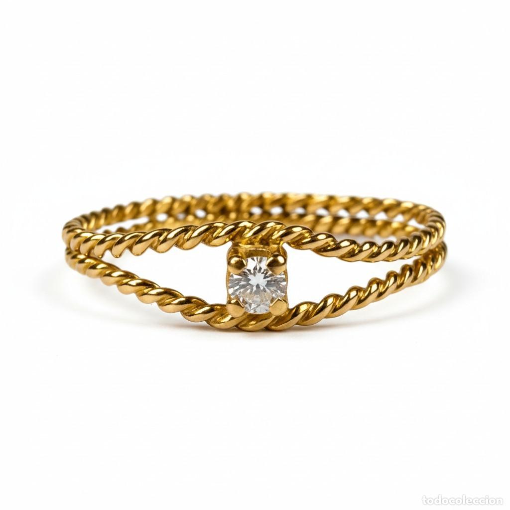 Joyeria: Anillo Oro 18k con Diamante 0.06ct - Foto 1