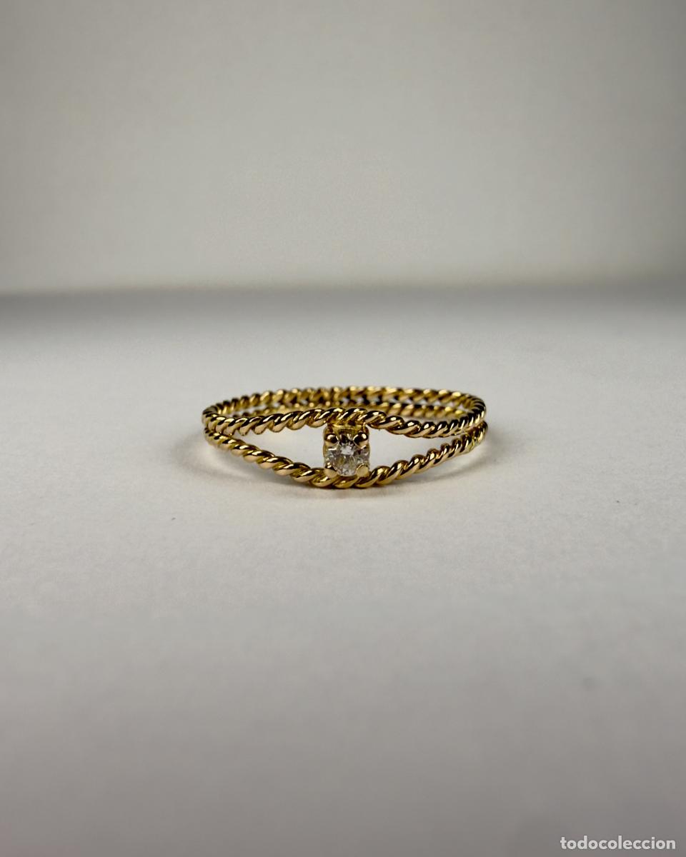 Joyeria: Anillo Oro 18k con Diamante 0.06ct - Foto 2