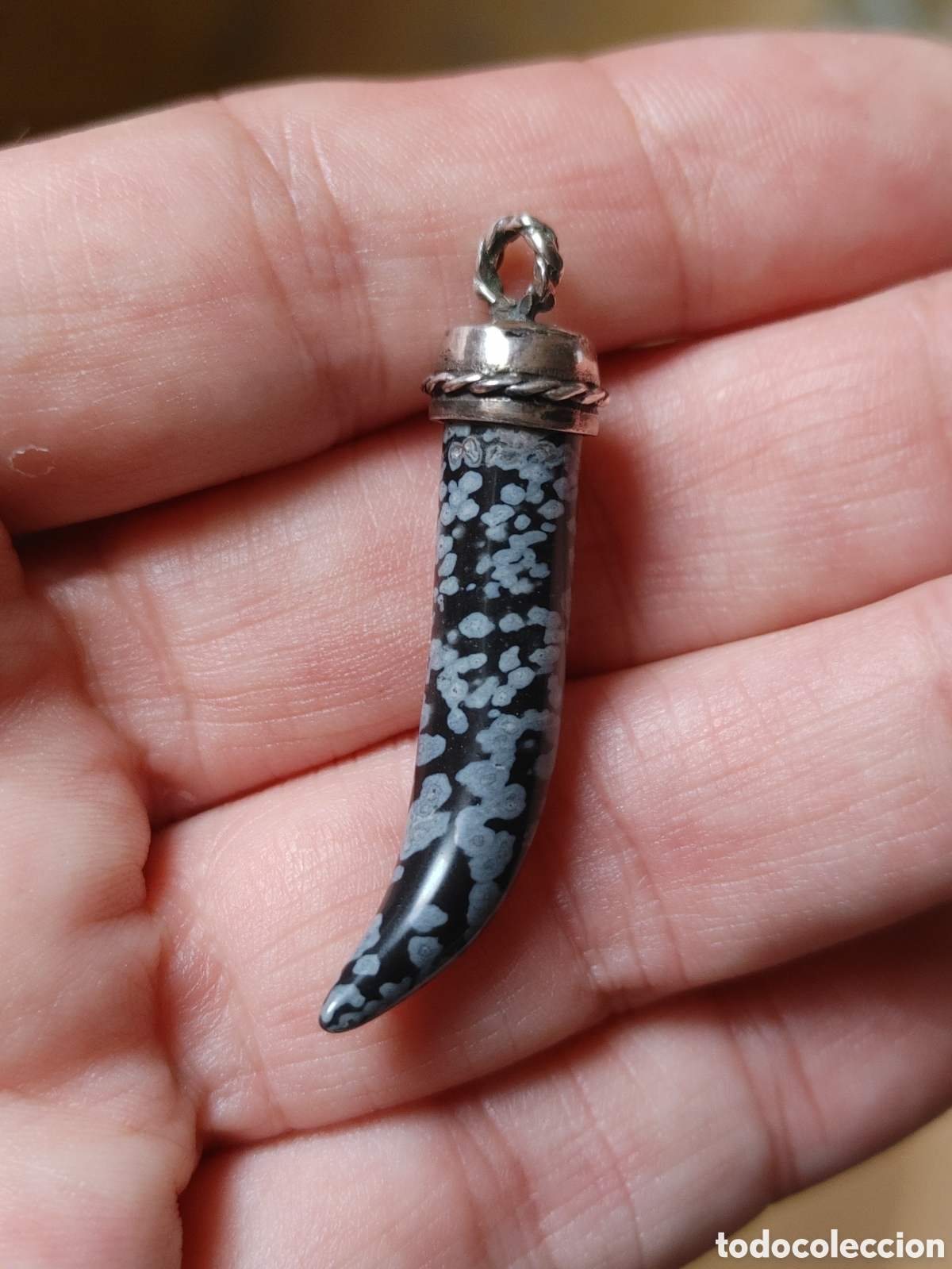 Joyeria: Colgante en plata y obsidiana nevada. - Foto 2