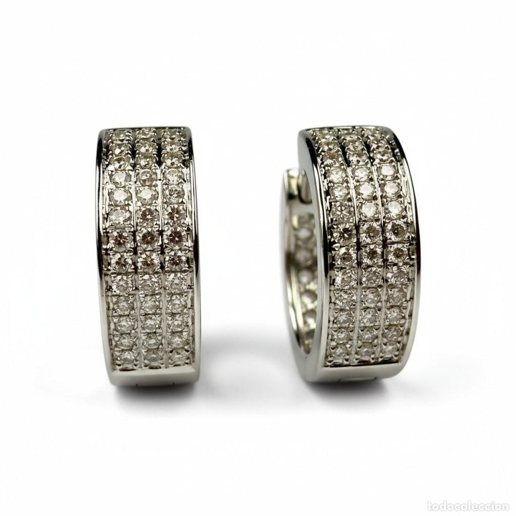 Joyeria: Pendientes Oro Blanco 18k Diamantes - Foto 1