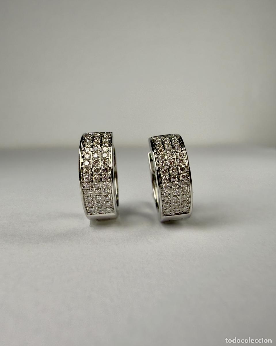 Joyeria: Pendientes Oro Blanco 18k Diamantes - Foto 2