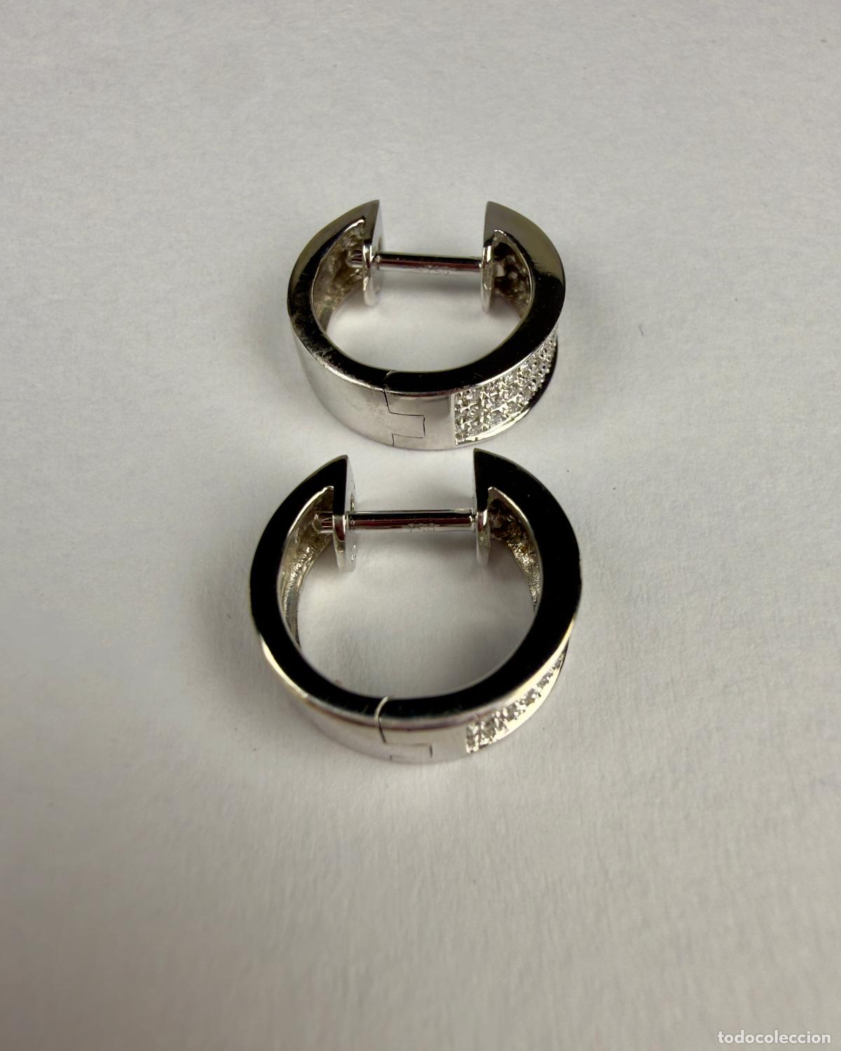 Joyeria: Pendientes Oro Blanco 18k Diamantes - Foto 4