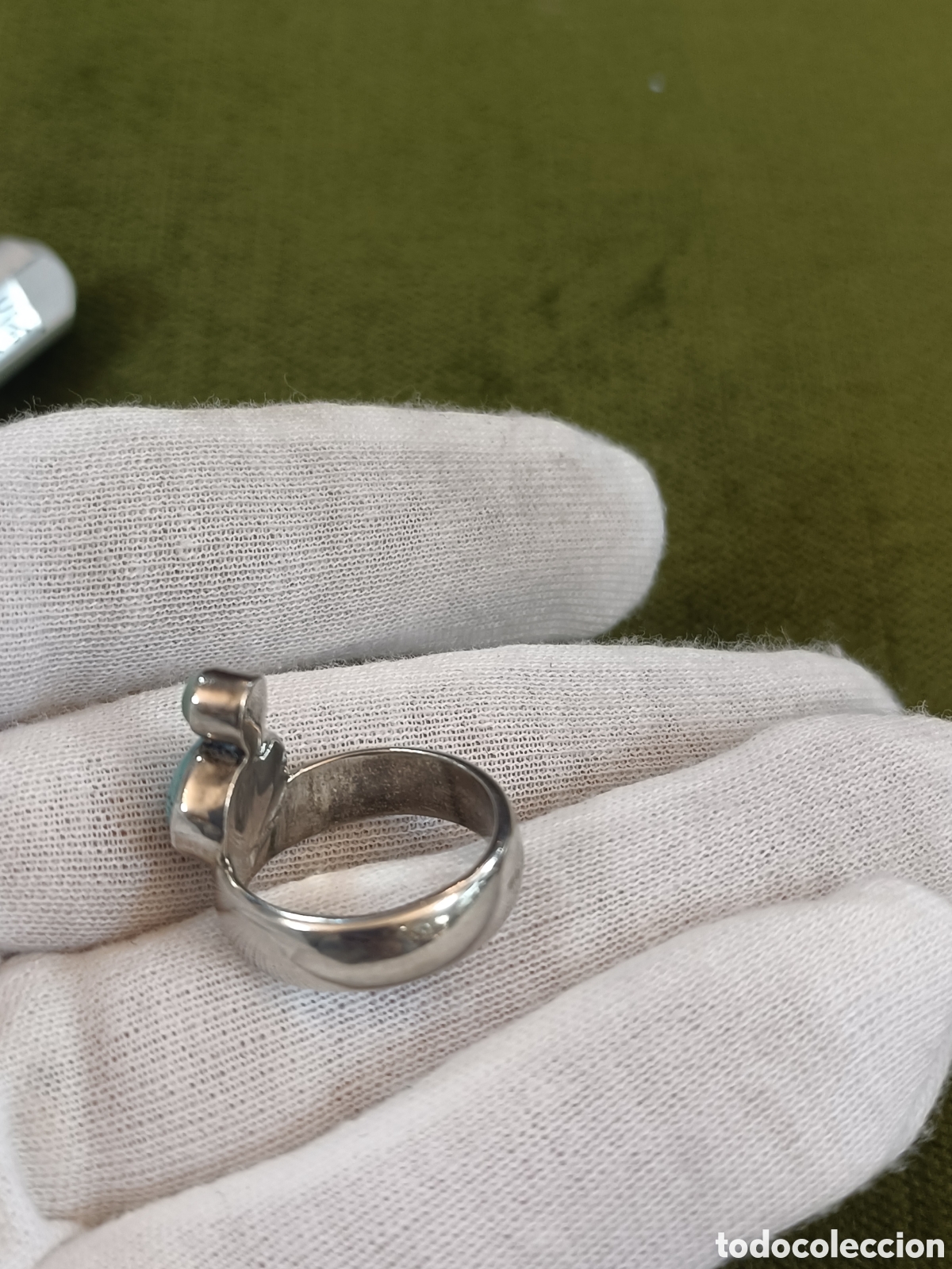 Joyeria: ANTIGUO ANILLO ELABORADO EN PLATA Y TURQUESA - Foto 8