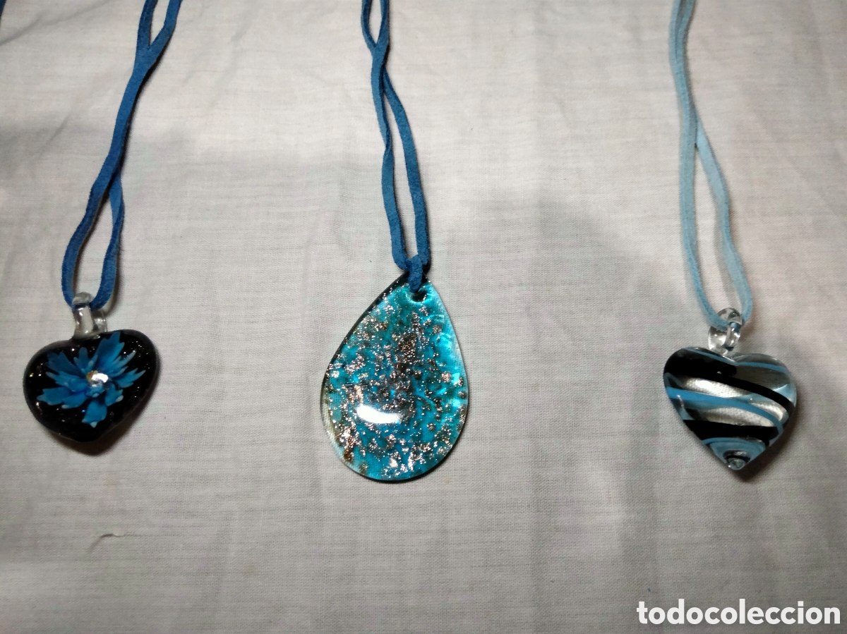 Joyeria: Lote de 7 colgantes cristal de murano - Foto 3