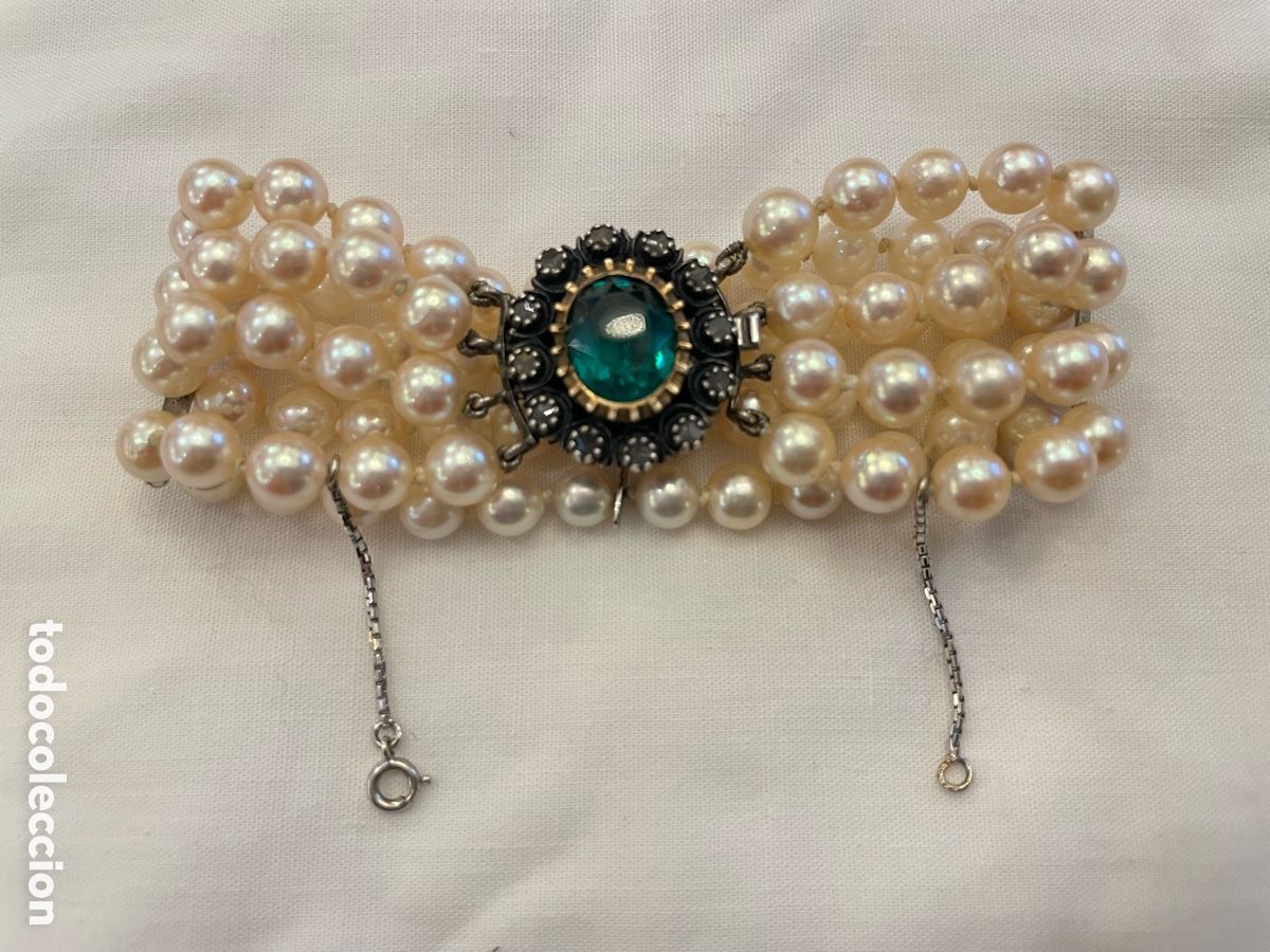 Joyeria: Pulsera de oro 18K y plata con perlas - Foto 2