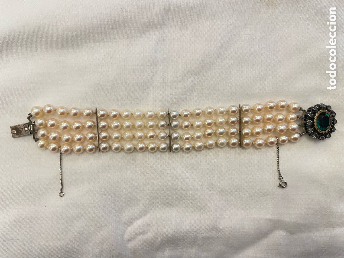 Joyeria: Pulsera de oro 18K y plata con perlas - Foto 6