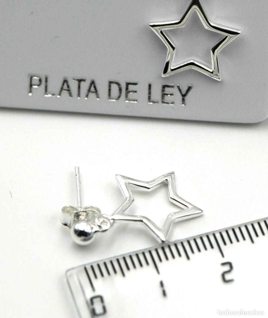 Joyeria: Pendientes en Plata Ley con estrella colgando, 2cm - Foto 3