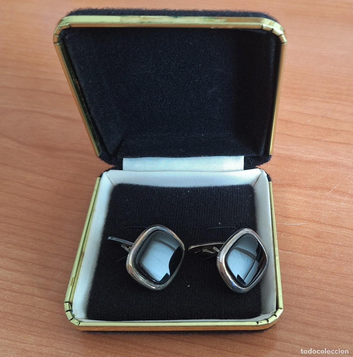 Joyeria: Gemelos en plata con piedra azabache - Foto 1