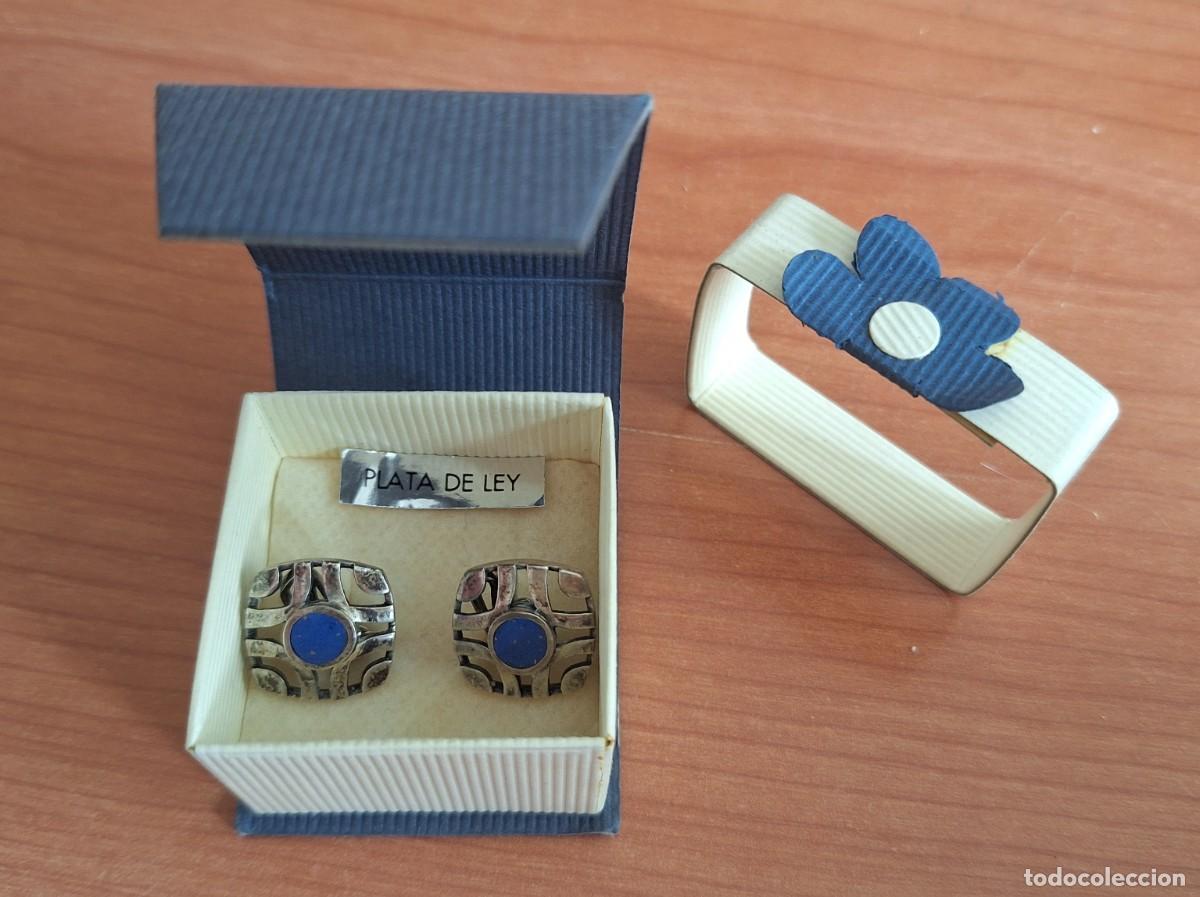 Joyeria: Gemelos en plata con piedra azul - Foto 1