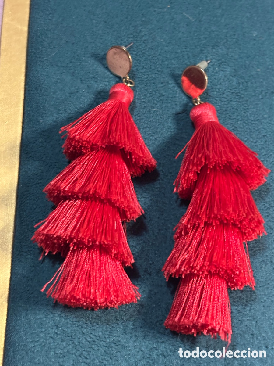 Joyeria: Pendientes de borla rojos - Foto 2