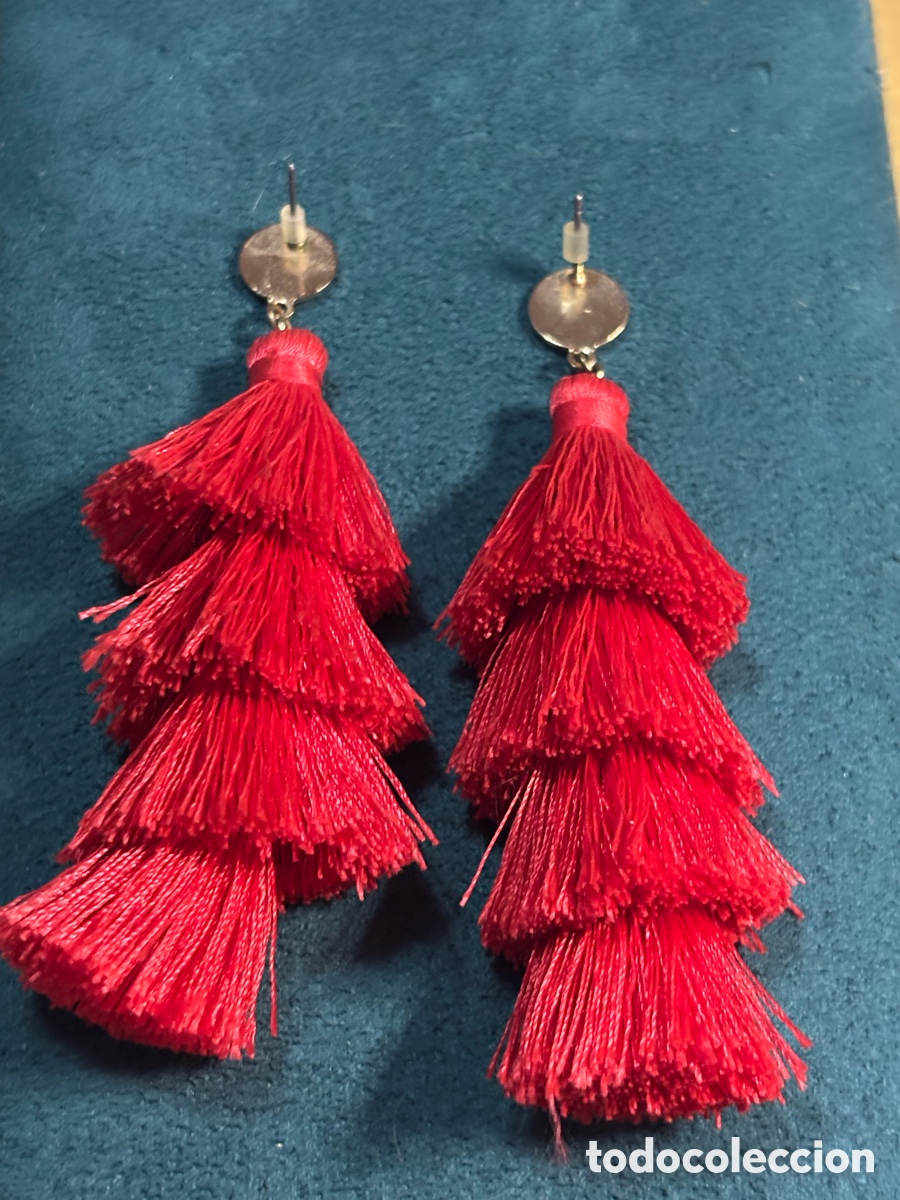 Joyeria: Pendientes de borla rojos - Foto 1