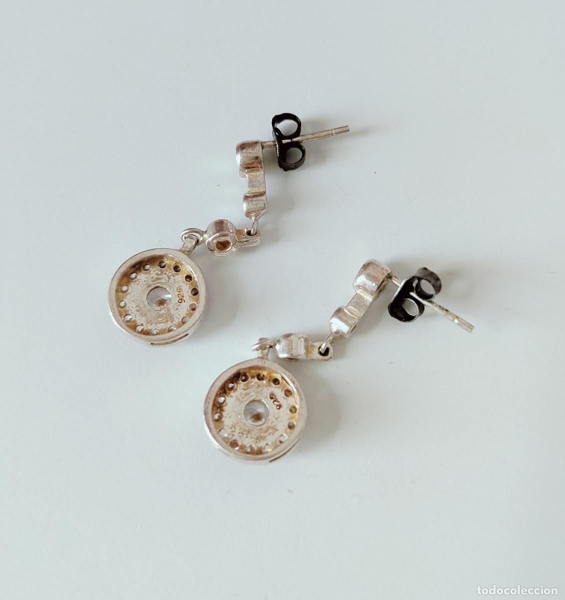 Joyeria: Pendientes largos de plata 925 // Pendientes plata esterlina elegantes c&iacute;rculo - Foto 6