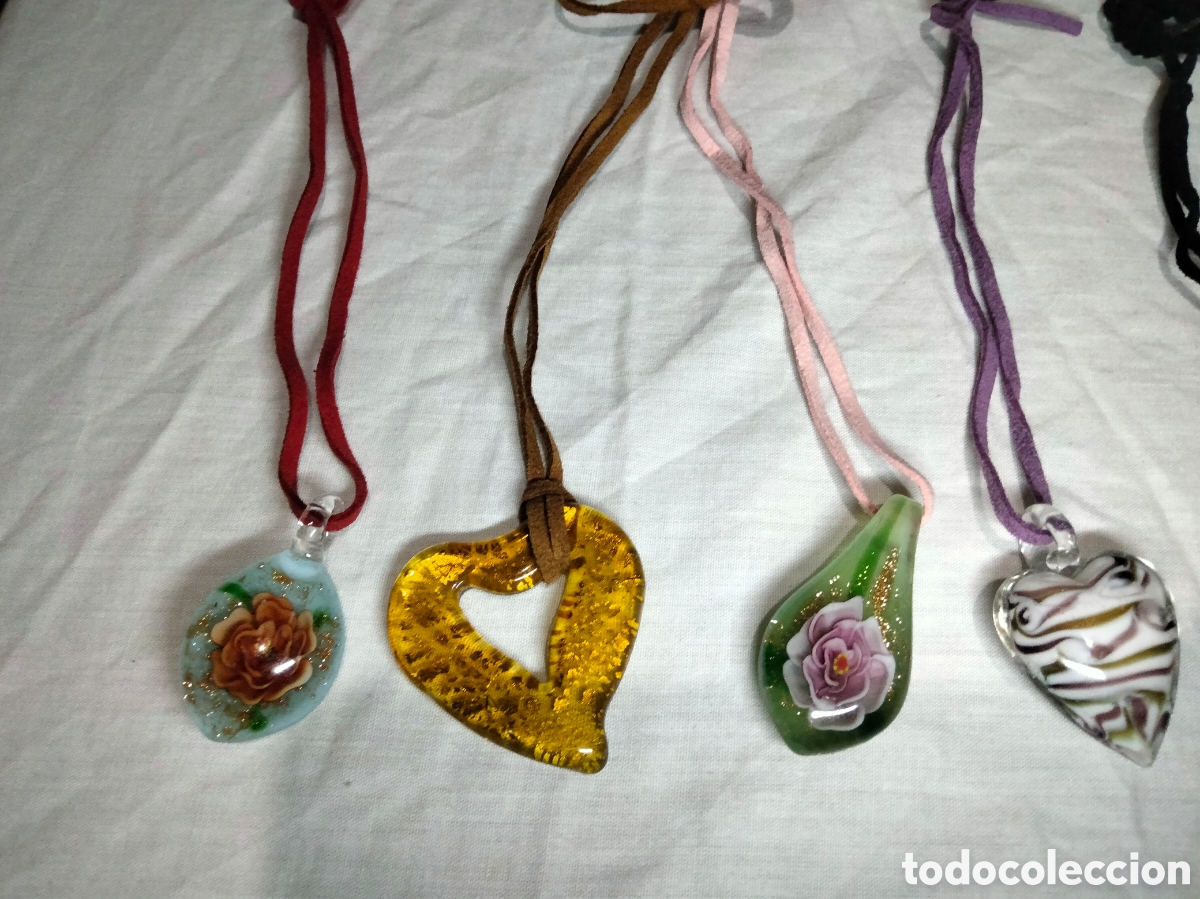 Joyeria: Lote de 10 colgantes de cristal de murano - Foto 2