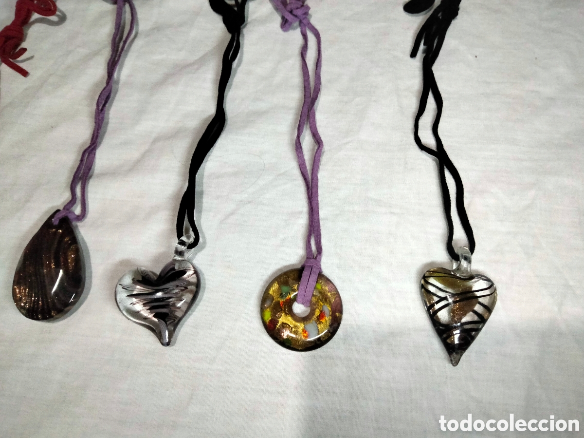 Joyeria: Lote de 10 colgantes de cristal de murano - Foto 4