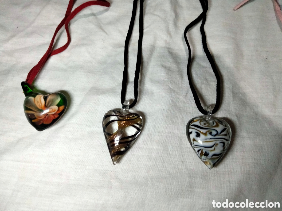 Joyeria: Lote de 10 colgantes cristal Murano - Foto 2