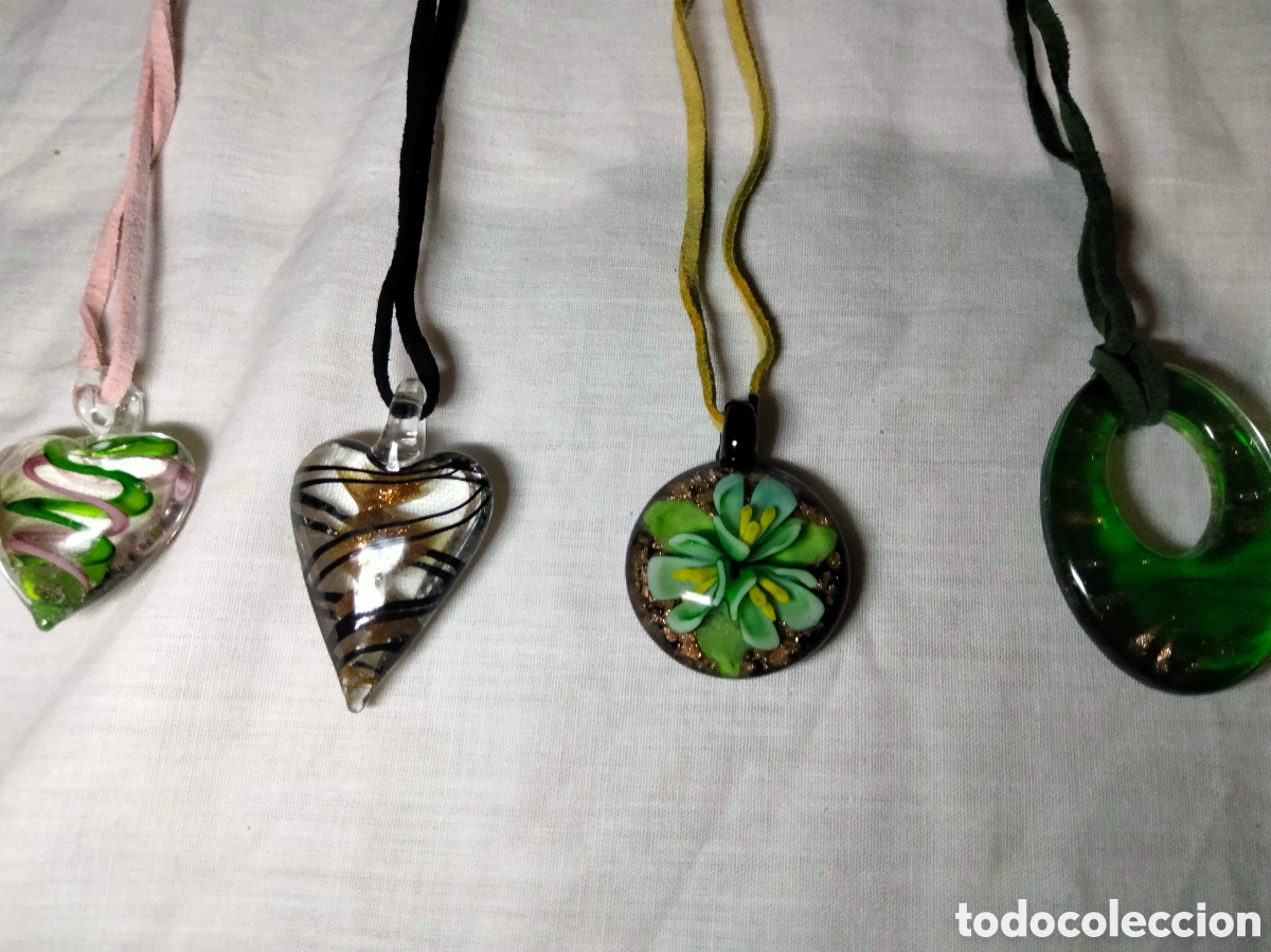 Joyeria: Lote de 10 colgantes cristal Murano - Foto 3
