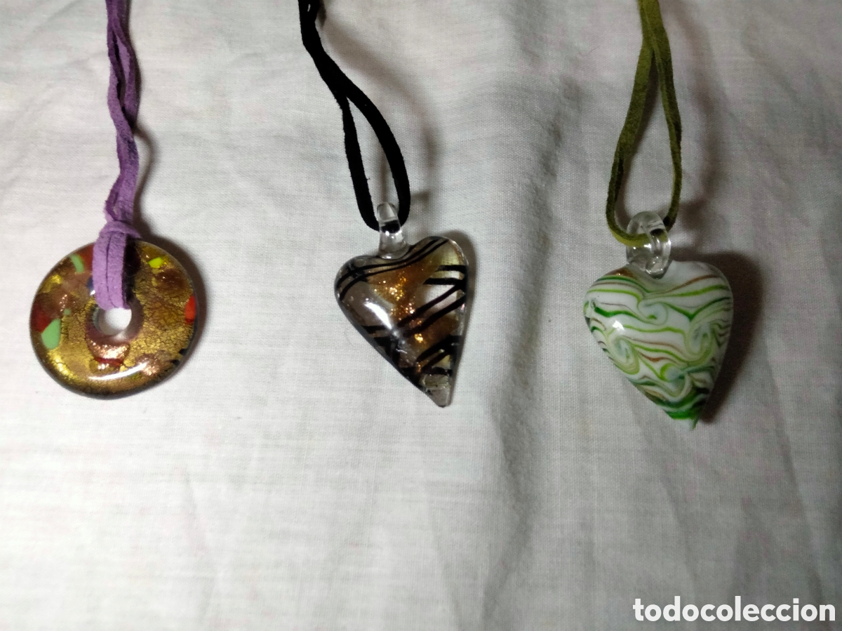 Joyeria: Lote de 10 colgantes cristal Murano - Foto 4