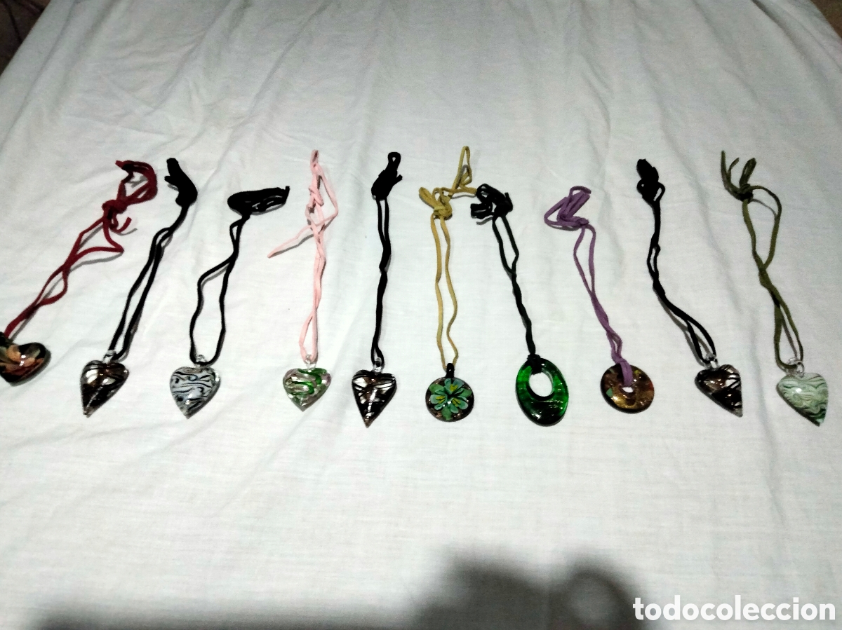 Joyeria: Lote de 10 colgantes cristal Murano - Foto 1