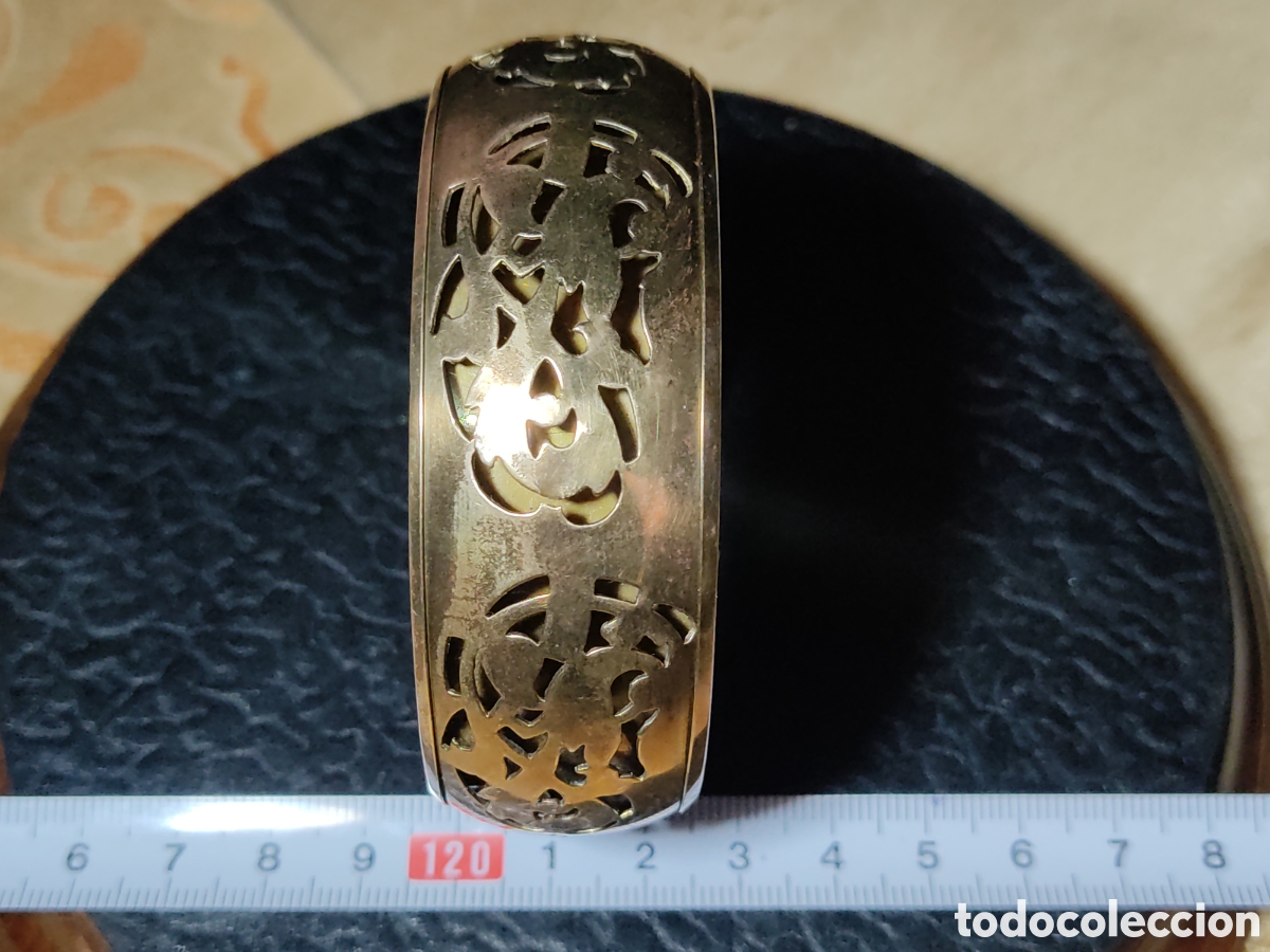 Joyeria: Antigua pulsera de lat&oacute;n con calados. - Foto 3