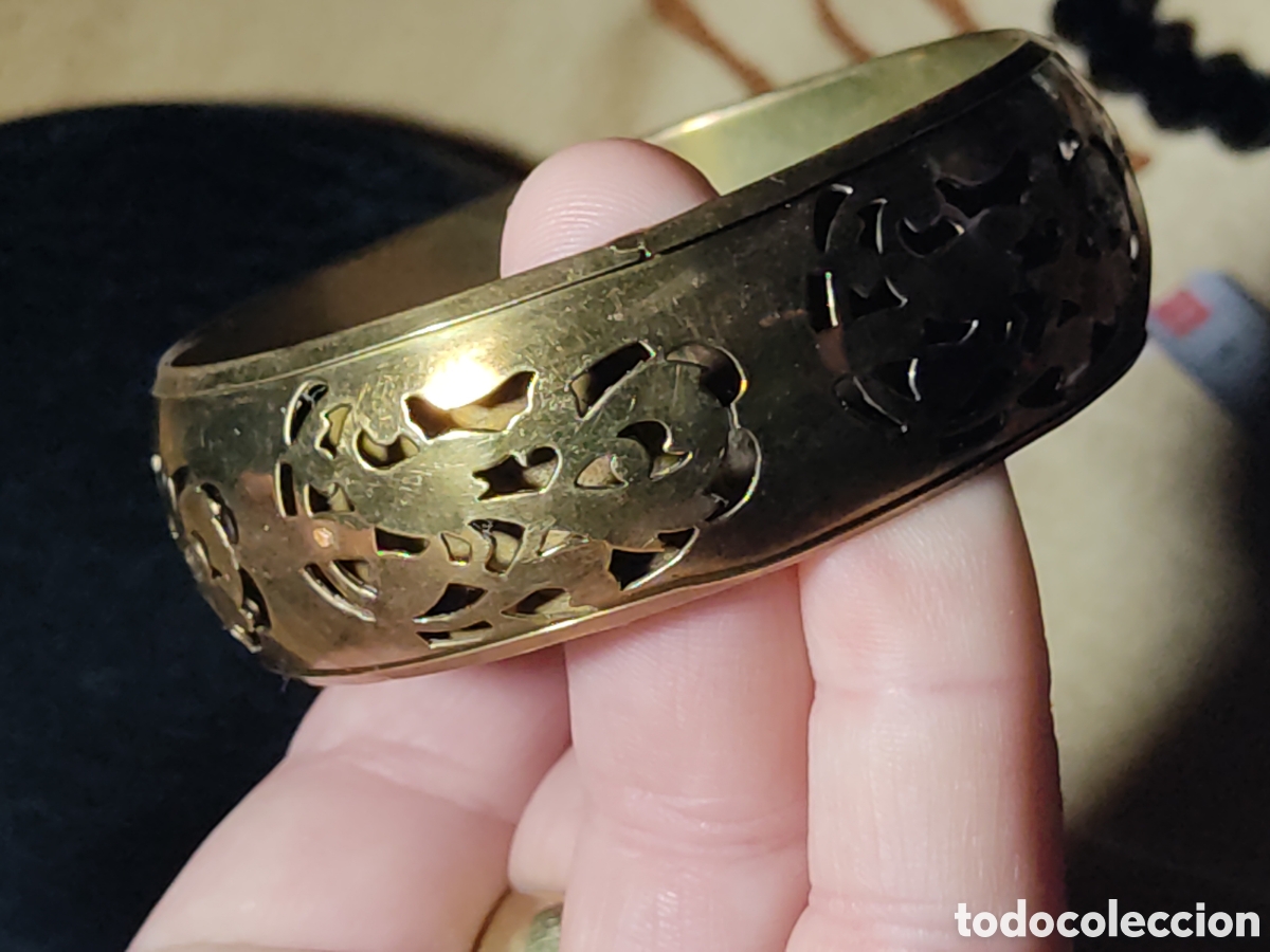 Joyeria: Antigua pulsera de lat&oacute;n con calados. - Foto 5