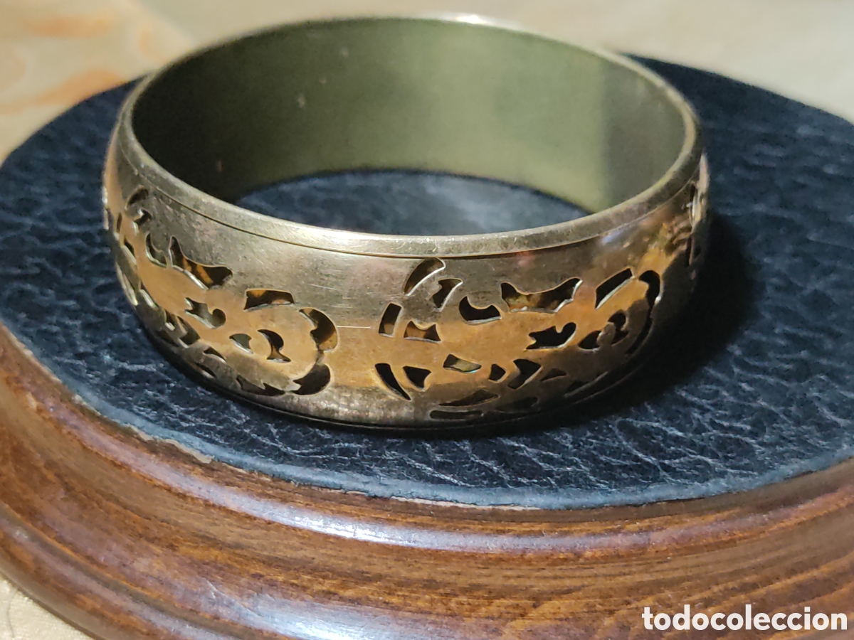 Joyeria: Antigua pulsera de lat&oacute;n con calados. - Foto 1