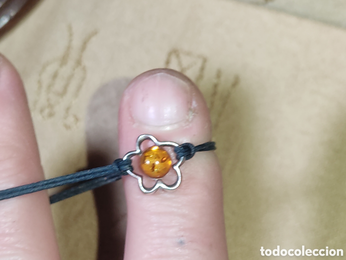 Joyeria: Pulsera de cord&oacute;n plata &aacute;mbar. - Foto 5