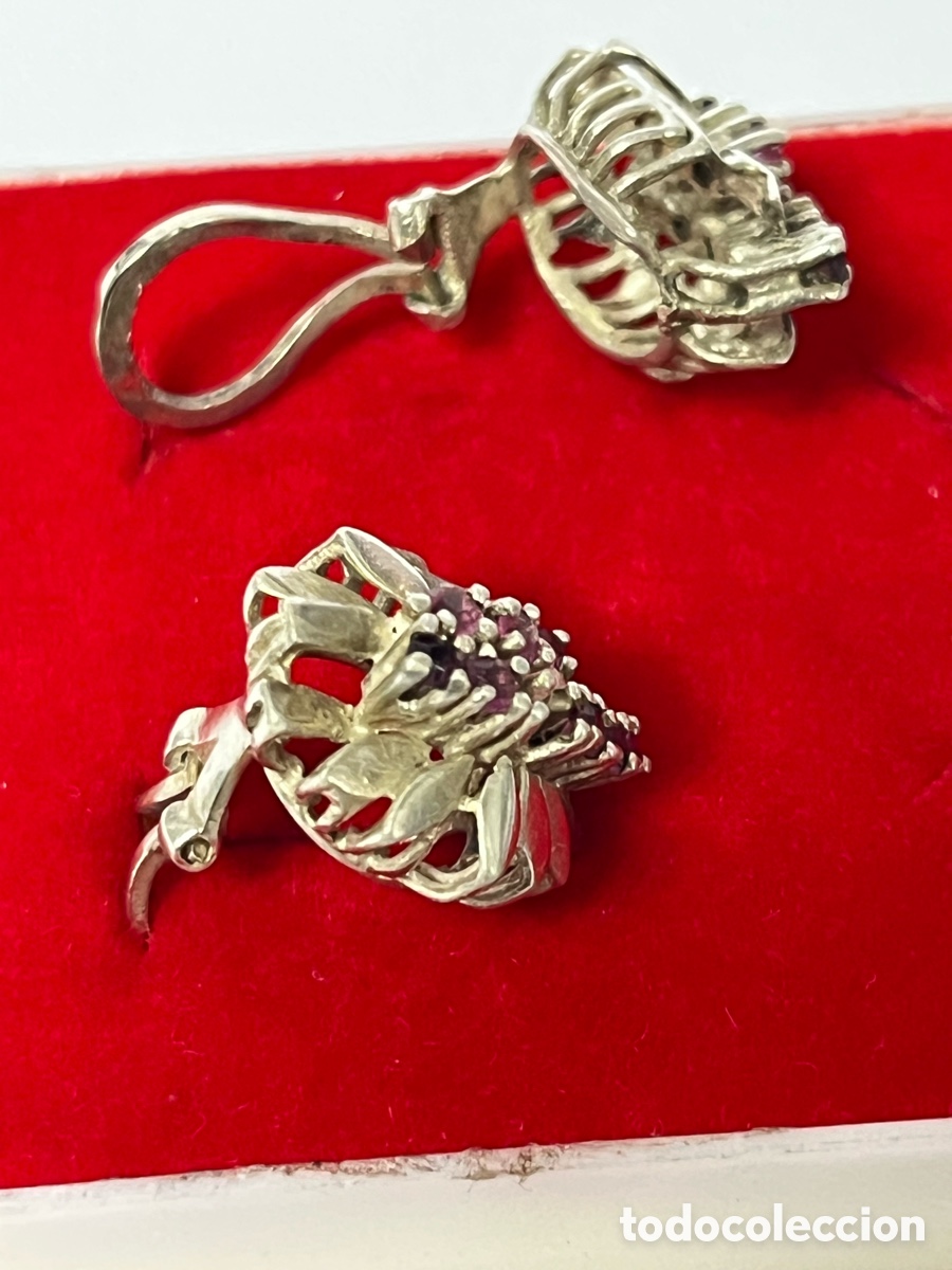 Joyeria: Pendientes de plata y espinela morada /P414 - Foto 4