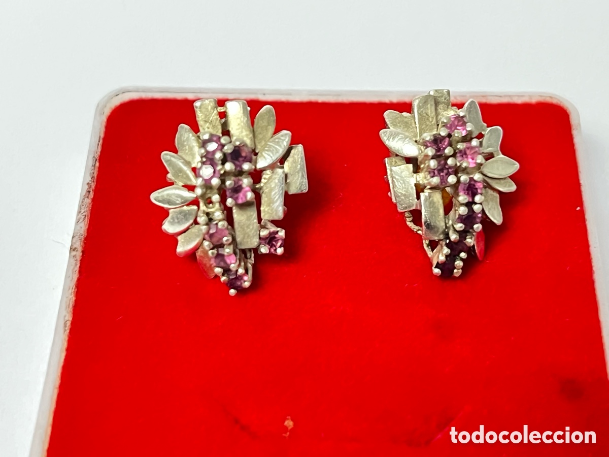 Joyeria: Pendientes de plata y espinela morada /P414 - Foto 1