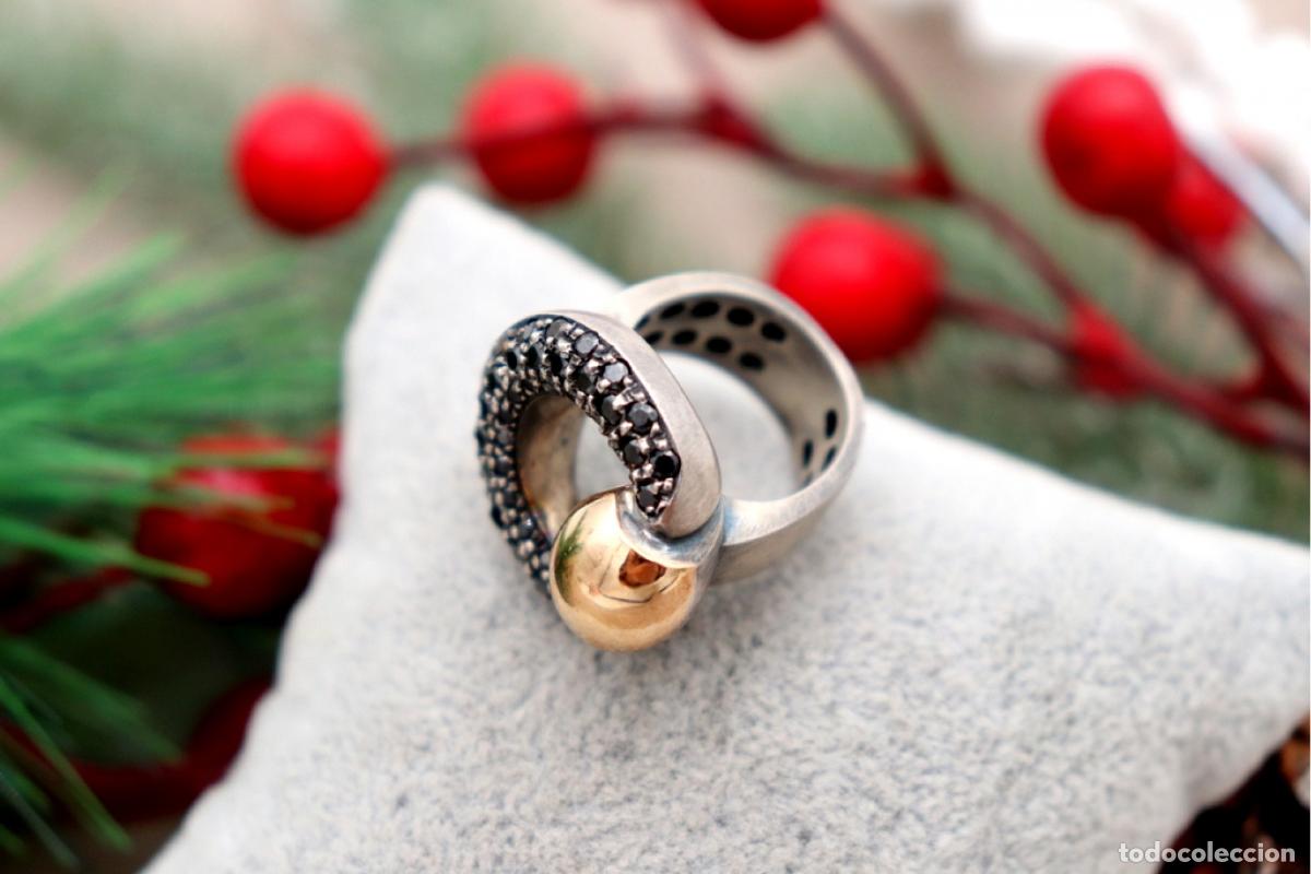 Joyeria: Anillo de oro y plata de 18 quilates - Foto 2