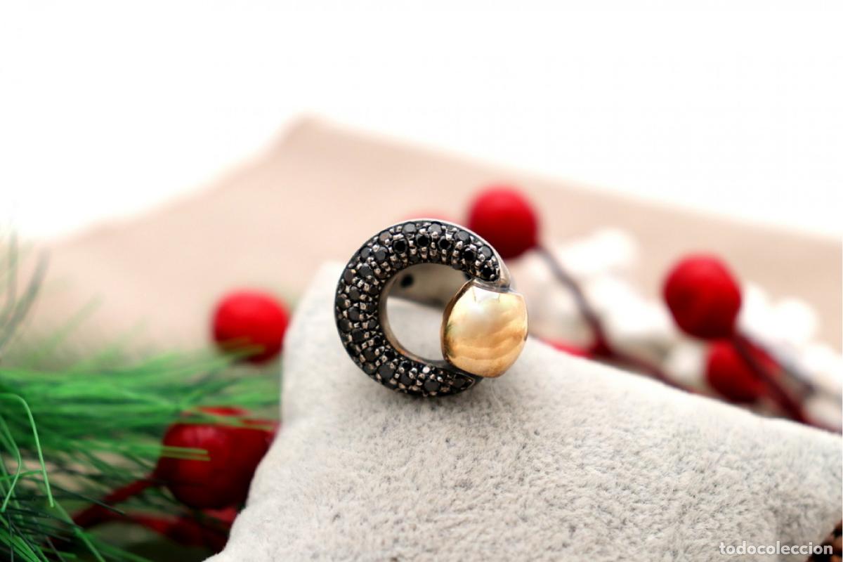 Joyeria: Anillo de oro y plata de 18 quilates - Foto 4