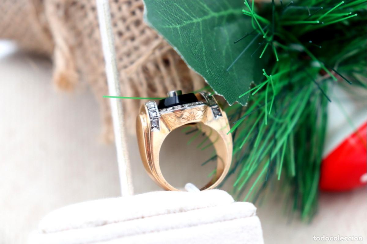 Joyeria: Anillo de oro de 19,2 quilates con diamantes y &oacute;nix - Foto 4
