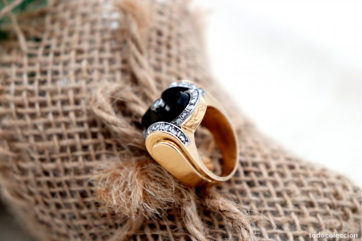 Joyeria: Anillo de oro de 19,2 quilates con diamantes y &oacute;nix - Foto 6