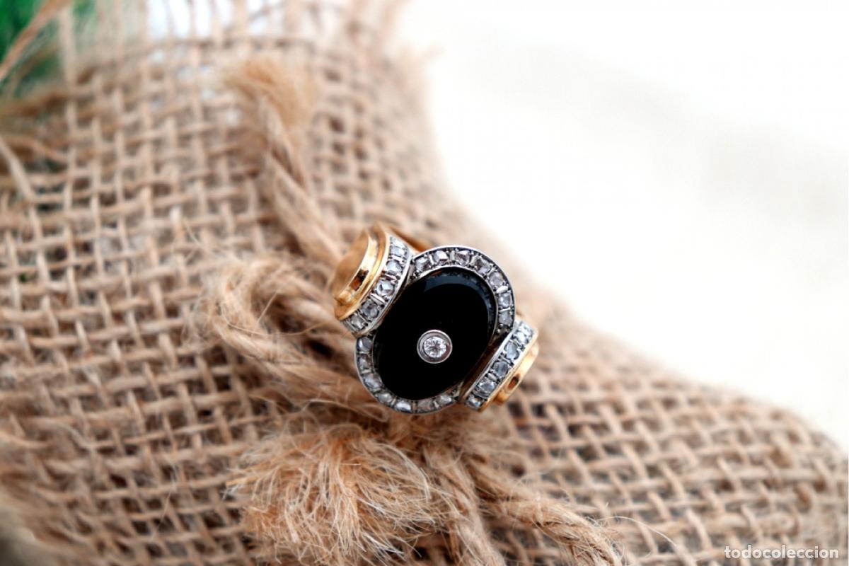 Joyeria: Anillo de oro de 19,2 quilates con diamantes y &oacute;nix - Foto 7