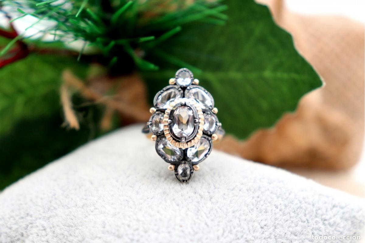 Joyeria: Anillo de oro y plata de 19,2K con cuarzo. - Foto 2