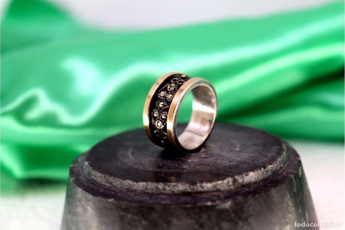 Joyeria: Anillo en oro y plata de 19,2K. - Foto 2