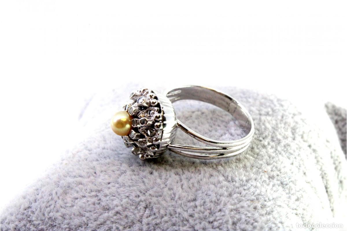 Joyeria: Anillo de oro blanco de 19,2K con diamantes. - Foto 4