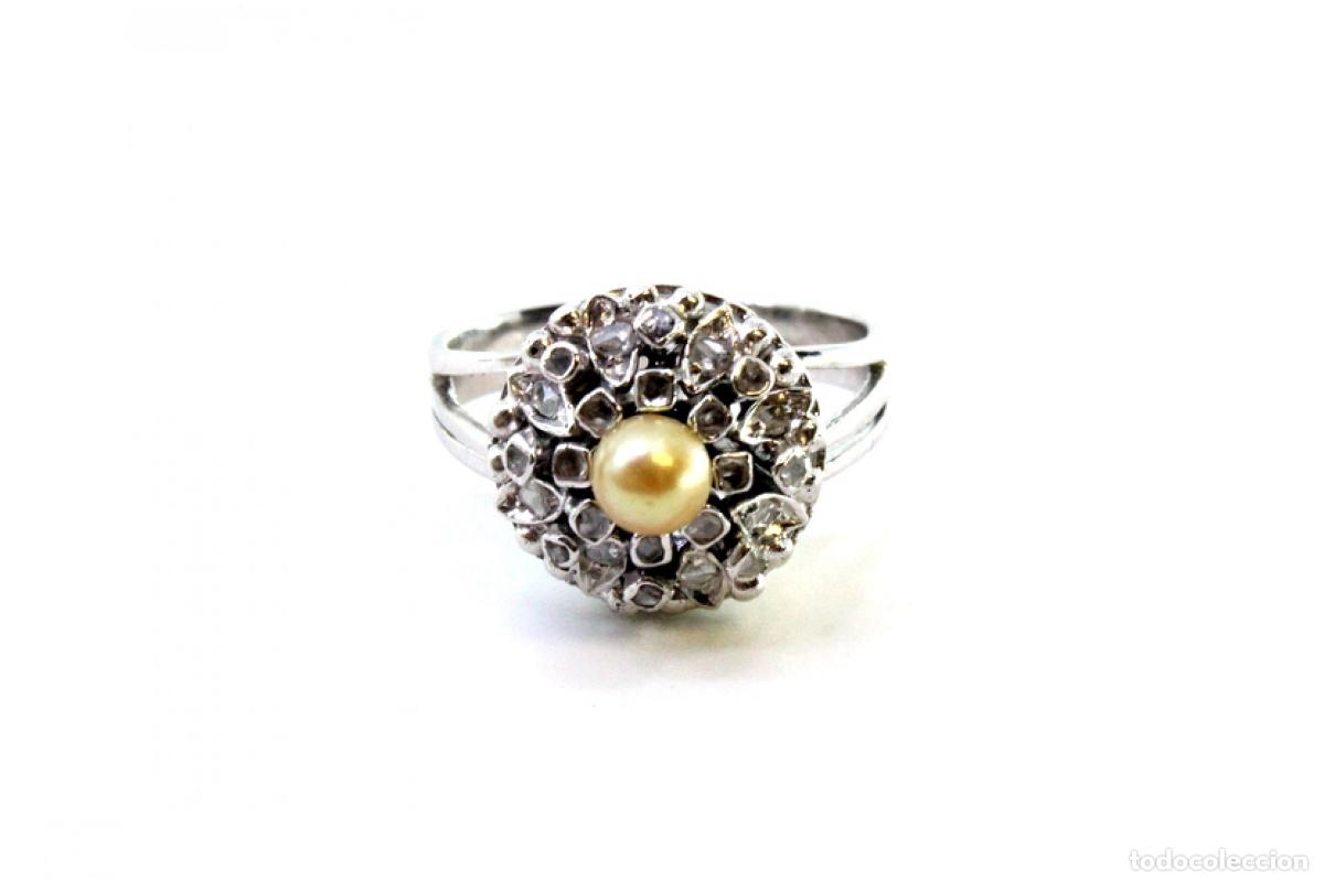 Joyeria: Anillo de oro blanco de 19,2K con diamantes. - Foto 6
