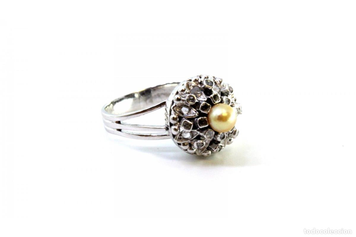 Joyeria: Anillo de oro blanco de 19,2K con diamantes. - Foto 7