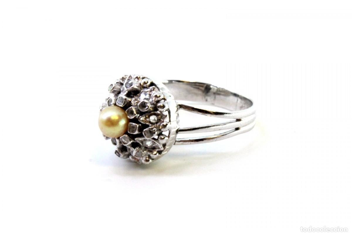 Joyeria: Anillo de oro blanco de 19,2K con diamantes. - Foto 8