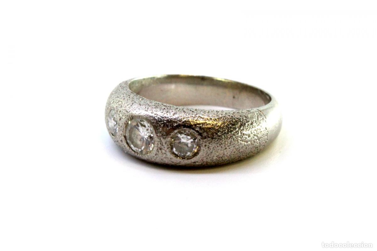 Joyeria: Anillo de oro blanco de 19,2K con diamantes. - Foto 3