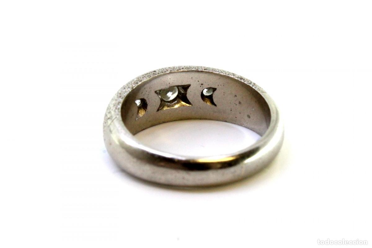 Joyeria: Anillo de oro blanco de 19,2K con diamantes. - Foto 4