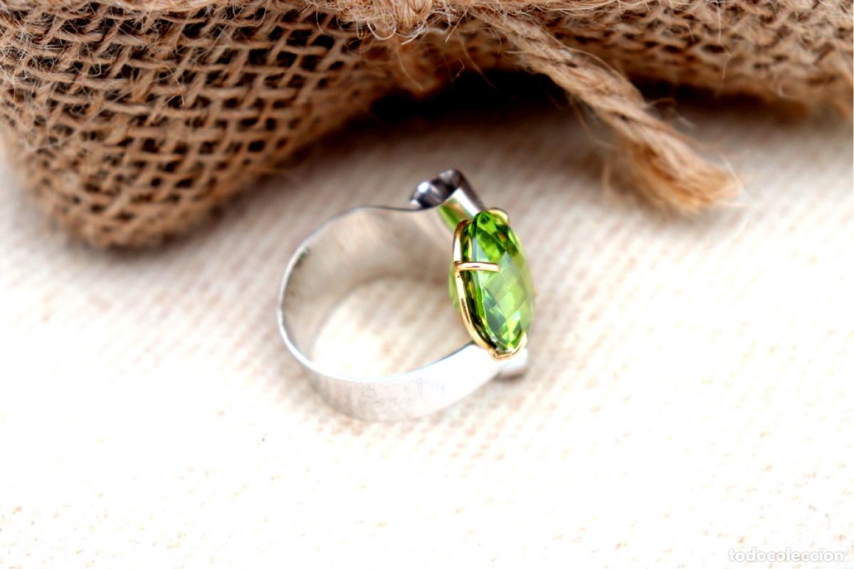 Joyeria: Anillo de oro bicolor de 19,2K con turmalina. - Foto 4