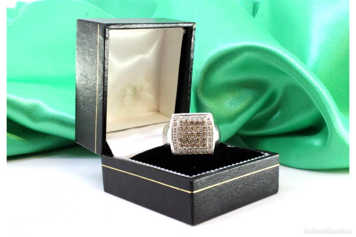 Joyeria: Anillo de oro blanco de 18 quilates con diamantes. - Foto 4