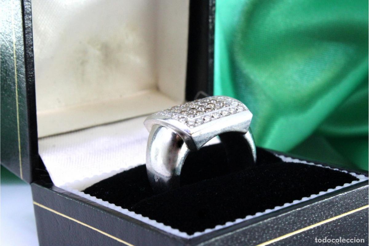 Joyeria: Anillo de oro blanco de 18 quilates con diamantes. - Foto 7