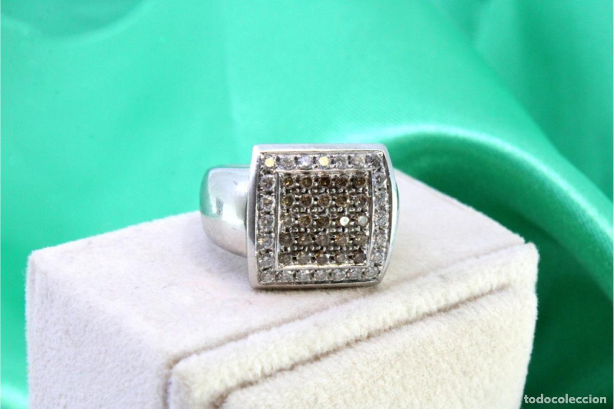 Joyeria: Anillo de oro blanco de 18 quilates con diamantes. - Foto 9