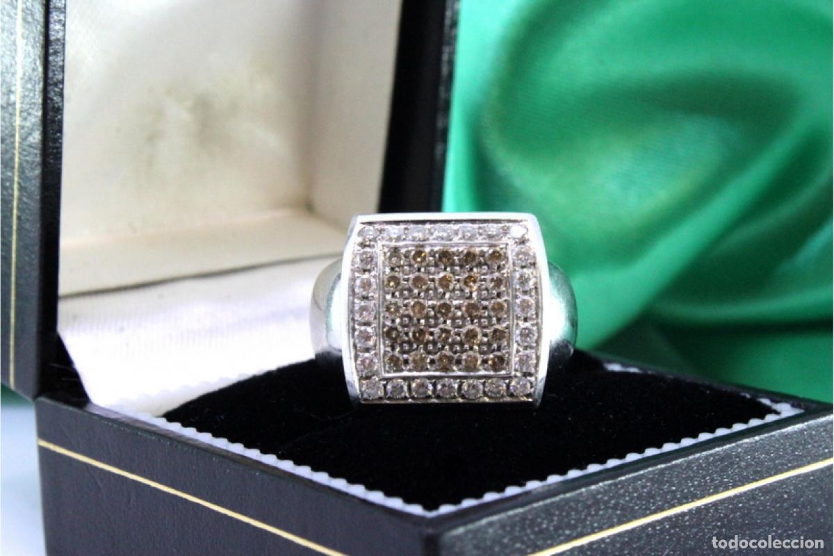 Joyeria: Anillo de oro blanco de 18 quilates con diamantes. - Foto 1